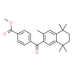 ChemSpider 2D Image | Methyl 4-[(3,5,5,8,8-pentamethyl-5,6,7,8-tetrahydro-2-naphthalenyl)carbonyl]benzoate | C24H28O3