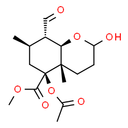 ChemSpider 2D Image | Methyl (4aS,5S,7R,8S,8aR)-5-acetoxy-8-formyl-2-hydroxy-4a,7-dimethyloctahydro-2H-chromene-5-carboxylate | C16H24O7