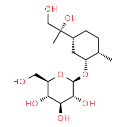 ChemSpider 2D Image | (1R,2S,5R)-5-[(2S)-1,2-Dihydroxy-2-propanyl]-2-methylcyclohexyl beta-D-glucopyranoside | C16H30O8
