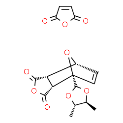 ChemSpider 2D Image | (1S,2R,6S,7R)-1-[(4S,5S)-4,5-Dimethyl-1,3-dioxolan-2-yl]-4,10-dioxatricyclo[5.2.1.0~2,6~]dec-8-ene-3,5-dione - 2,5-furandione (1:1) | C17H16O9