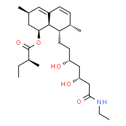 ChemSpider 2D Image | (1S,3R,7S,8S,8aR)-8-[(3R,5R)-7-(Ethylamino)-3,5-dihydroxy-7-oxoheptyl]-3,7-dimethyl-1,2,3,7,8,8a-hexahydro-1-naphthalenyl (2S)-2-methylbutanoate | C26H43NO5