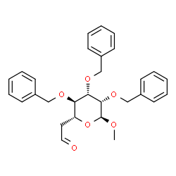 ChemSpider 2D Image | Methyl (5R)-2,3,4-tri-O-benzyl-5-(2-oxoethyl)-alpha-D-lyxopyranoside | C29H32O6