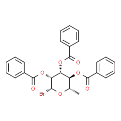 ChemSpider 2D Image | 2,3,4-Tri-O-benzoyl-6-deoxy-beta-L-mannopyranosyl bromide | C27H23BrO7