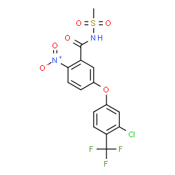 ChemSpider 2D Image | 5-[3-Chloro-4-(trifluoromethyl)phenoxy]-N-(methylsulfonyl)-2-nitrobenzamide | C15H10ClF3N2O6S