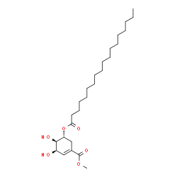ChemSpider 2D Image | Methyl (3R,4R,5R)-3,4-dihydroxy-5-(stearoyloxy)-1-cyclohexene-1-carboxylate | C26H46O6