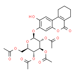 ChemSpider 2D Image | 2-Hydroxy-6-oxo-7,8,9,10-tetrahydro-6H-benzo[c]chromen-3-yl 2,3,4,6-tetra-O-acetyl-beta-D-glucopyranoside | C27H30O13
