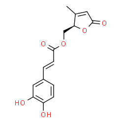 ChemSpider 2D Image | [(2R)-3-Methyl-5-oxo-2,5-dihydro-2-furanyl]methyl (2E)-3-(3,4-dihydroxyphenyl)acrylate | C15H14O6
