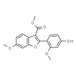 ChemSpider 2D Image | Methyl 2-(4-hydroxy-2-methoxyphenyl)-6-methoxy-3-benzofurancarboxylate | C18H16O6