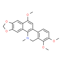 ChemSpider 2D Image | 1,2,6-Trimethoxy-12-methyl-12,13-dihydro[1,3]benzodioxolo[5,6-c]phenanthridine | C22H21NO5
