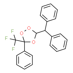 ChemSpider 2D Image | 5-(Diphenylmethyl)-3-phenyl-3-(trifluoromethyl)-1,2,4-trioxolane | C22H17F3O3