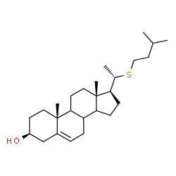ChemSpider 2D Image | (3beta,8xi,9xi,14xi,20S)-20-[(3-Methylbutyl)sulfanyl]pregn-5-en-3-ol | C26H44OS