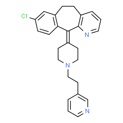ChemSpider 2D Image | 8-Chloro-11-{1-[2-(3-pyridinyl)ethyl]-4-piperidinylidene}-6,11-dihydro-5H-benzo[5,6]cyclohepta[1,2-b]pyridine | C26H26ClN3