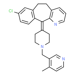 ChemSpider 2D Image | 8-Chloro-11-{1-[(4-methyl-3-pyridinyl)methyl]-4-piperidinylidene}-6,11-dihydro-5H-benzo[5,6]cyclohepta[1,2-b]pyridine | C26H26ClN3