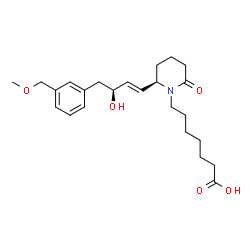 ChemSpider 2D Image | 7-[(2R)-2-{(1E,3S)-3-Hydroxy-4-[3-(methoxymethyl)phenyl]-1-buten-1-yl}-6-oxo-1-piperidinyl]heptanoic acid | C24H35NO5