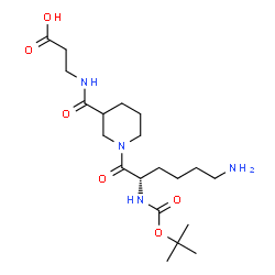 ChemSpider 2D Image | N-{[1-(N~2~-{[(2-Methyl-2-propanyl)oxy]carbonyl}-L-lysyl)-3-piperidinyl]carbonyl}-beta-alanine | C20H36N4O6