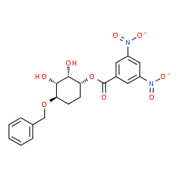 ChemSpider 2D Image | (1R,2S,3R,4R)-4-(Benzyloxy)-2,3-dihydroxycyclohexyl 3,5-dinitrobenzoate | C20H20N2O9