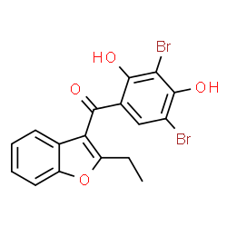 ChemSpider 2D Image | (3,5-Dibromo-2,4-dihydroxyphenyl)(2-ethyl-1-benzofuran-3-yl)methanone | C17H12Br2O4
