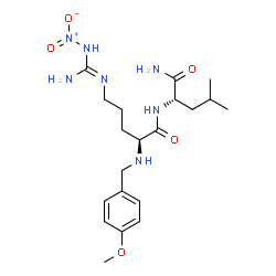 ChemSpider 2D Image | (E)-N~5~-[Amino(nitroamino)methylene]-N~2~-(4-methoxybenzyl)-L-ornithyl-L-leucinamide | C20H33N7O5