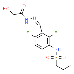 ChemSpider 2D Image | N-{2,4-Difluoro-3-[(Z)-(glycoloylhydrazono)methyl]phenyl}-1-propanesulfonamide | C12H15F2N3O4S