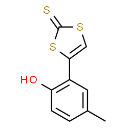 ChemSpider 2D Image | 4-(2-Hydroxy-5-methylphenyl)-1,3-dithiole-2-thione | C10H8OS3