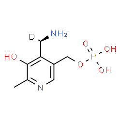 ChemSpider 2D Image | {4-[(R)-Amino(~2~H_1_)methyl]-5-hydroxy-6-methyl-3-pyridinyl}methyl dihydrogen phosphate | C8H12DN2O5P