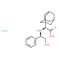 ChemSpider 2D Image | (2S)-Adamantan-1-yl{[(1R)-2-hydroxy-1-phenylethyl]amino}acetic acid hydrochloride (1:1) | C20H28ClNO3