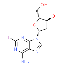 ChemSpider 2D Image | 2'-Deoxy-2-iodoadenosine | C10H12IN5O3