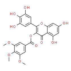 ChemSpider 2D Image | 5,7-Dihydroxy-4-oxo-2-(3,4,5-trihydroxyphenyl)-4H-chromen-3-yl 3,4,5-trimethoxybenzoate | C25H20O12