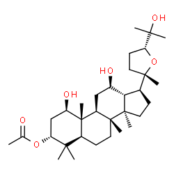 ChemSpider 2D Image | (1beta,3alpha,12beta,24R)-1,12,25-Trihydroxy-20,24-epoxydammaran-3-yl acetate | C32H54O6