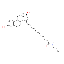 ChemSpider 2D Image | N-butyl-11-[(8xi,9xi,14xi,15beta,17beta)-3,17-dihydroxyestra-1(10),2,4-trien-15-yl]-N-methylundecanamide | C34H55NO3