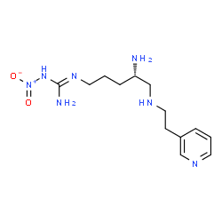 ChemSpider 2D Image | 2-[(4S)-4-Amino-5-{[2-(3-pyridinyl)ethyl]amino}pentyl]-1-nitroguanidine | C13H23N7O2