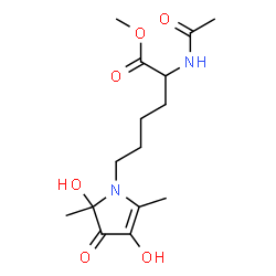 ChemSpider 2D Image | Methyl N-acetyl-6-(2,4-dihydroxy-2,5-dimethyl-3-oxo-2,3-dihydro-1H-pyrrol-1-yl)norleucinate | C15H24N2O6