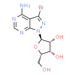 ChemSpider 2D Image | 3-Bromo-1-(alpha-L-lyxofuranosyl)-1H-pyrazolo[3,4-d]pyrimidin-4-amine | C10H12BrN5O4