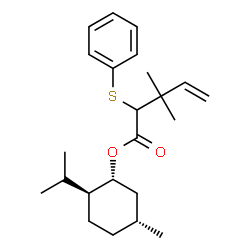 ChemSpider 2D Image | (1R,2S,5R)-2-Isopropyl-5-methylcyclohexyl 3,3-dimethyl-2-(phenylsulfanyl)-4-pentenoate | C23H34O2S
