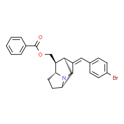 ChemSpider 2D Image | [(1S,2S,3R,6S,9Z)-9-(4-Bromobenzylidene)-7-azatricyclo[4.3.1.0~3,7~]dec-2-yl]methyl benzoate | C24H24BrNO2