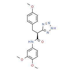 ChemSpider 2D Image | (2S)-N-(3,4-Dimethoxyphenyl)-3-(4-methoxyphenyl)-2-(2H-tetrazol-5-yl)propanamide | C19H21N5O4
