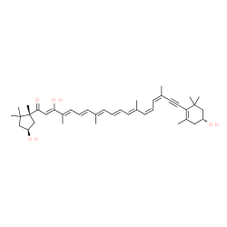 ChemSpider 2D Image | (3R,3'S,5'R,9cis,11cis)-3,3',8'-Trihydroxy-7,8-didehydro-beta,kappa-caroten-6'-one | C40H54O4