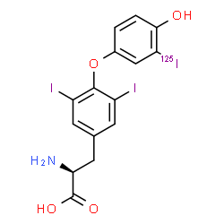ChemSpider 2D Image | O-[4-Hydroxy-3-(~125~I)iodophenyl]-3,5-diiodo-L-tyrosine | C15H12I2125INO4
