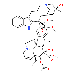 ChemSpider 2D Image | Methyl (2beta,3beta,4beta,5alpha,12beta,19alpha)-4-acetoxy-3-hydroxy-15-[(1R,3S,18S)-18-hydroxy-3-(methoxycarbonyl)-18-methyl-5,16-diazatetracyclo[14.3.1.0~4,12~.0~6,11~]icosa-4(12),6,8,10-tetraen-3-y
l]-16-methoxy-1-methyl-6,7-didehydroaspidospermidine-3-carboxylate | C46H58N4O9