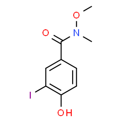 ChemSpider 2D Image | 4-Hydroxy-3-iodo-N-methoxy-N-methylbenzamide | C9H10INO3
