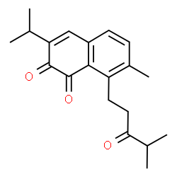ChemSpider 2D Image | 3-Isopropyl-7-methyl-8-(4-methyl-3-oxopentyl)-1,2-naphthalenedione | C20H24O3