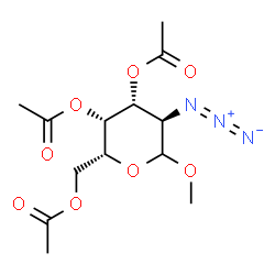 ChemSpider 2D Image | Methyl 3,4,6-tri-O-acetyl-2-azido-2-deoxy-D-galactopyranoside | C13H19N3O8