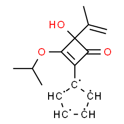 ChemSpider 2D Image | 1-(3-Hydroxy-3-isopropenyl-2-isopropoxy-4-oxo-1-cyclobuten-1-yl)-1,2,3,4,5-cyclopentanepentayl | C15H17O3