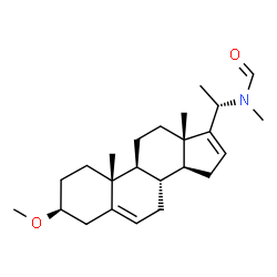 ChemSpider 2D Image | N-[(3beta,20S)-3-Methoxypregna-5,16-dien-20-yl]-N-methylformamide | C24H37NO2