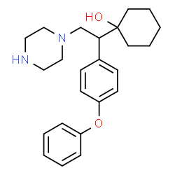 ChemSpider 2D Image | 1-[1-(4-Phenoxyphenyl)-2-(1-piperazinyl)ethyl]cyclohexanol | C24H32N2O2