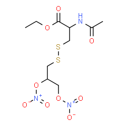 ChemSpider 2D Image | Ethyl N-acetyl-3-{[2,3-bis(nitrooxy)propyl]disulfanyl}alaninate | C10H17N3O9S2