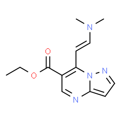 ChemSpider 2D Image | (E)-Ethyl 7-(2-(dimethylamino)vinyl)pyrazolo[1,5-a]pyrimidine-6-carboxylate | C13H16N4O2