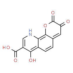 ChemSpider 2D Image | 7-Hydroxy-2,3-dioxo-3,10-dihydro-2H-pyrano[3,2-h]quinoline-8-carboxylic acid | C13H7NO6