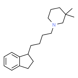 ChemSpider 2D Image | 1-[4-(2,3-Dihydro-1H-inden-1-yl)butyl]-3,3-dimethylpiperidine | C20H31N