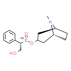 ChemSpider 2D Image | (1R,5S)-8-Methyl-8-azabicyclo[3.2.1]oct-3-yl (2S)-3-hydroxy-2-phenyl(1-~14~C)propanoate | C1614CH23NO3